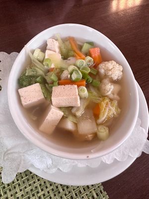 Rice noodle soup with tofu and veggies  at Thai Tawan in Rheinhausen