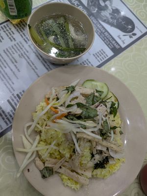 Vegetarian Shredded Chicken Rice at Thuy in Da Nang