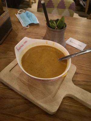 Mercimec corbasi (vegan lentil soup) at Bona'me in Cologne