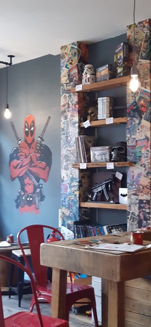 Comic book themed at ComiCoffee in Newport