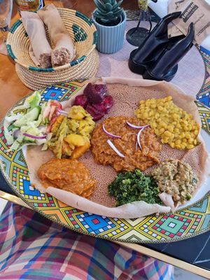 Vegan mixed plate at Blue Nile in The Hague