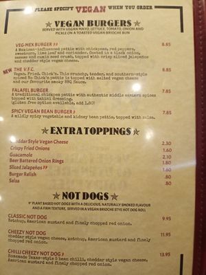 Menu I at Boo Koos in Falmouth