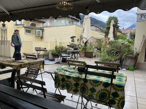 Outside seating  at L‘ Insalatina in Merano