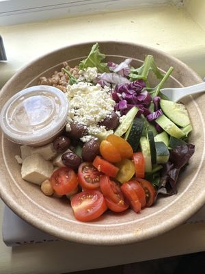 Farro Mediteranean grain bowl  at Henry & The Fish in Santa Fe