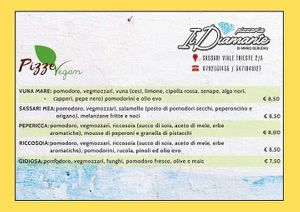 vegan pizzas menu at Pizzeria Il Diamante in Sassari