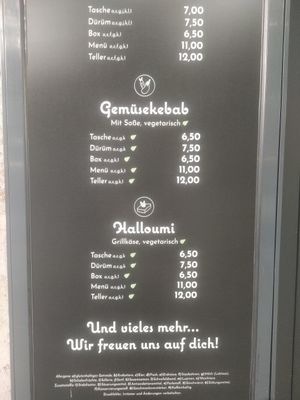 Menu at Ağa in Aachen