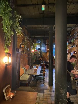 Inside the bar  at Speak In Code in Manchester