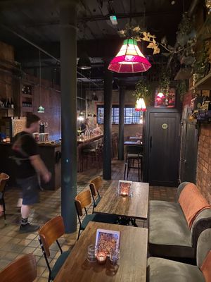 Inside the bar  at Speak In Code in Manchester