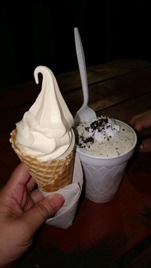 soft serve and a sundae. even their cones are vegan! best soft serve I've ever had.  at Cayo Twist in San Ignacio