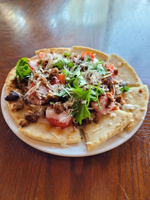 Pumfu pita nachos at Portal Brewing in Medford