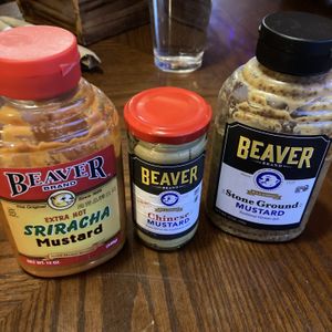 Just a few of the mustards! at Portal Brewing in Medford