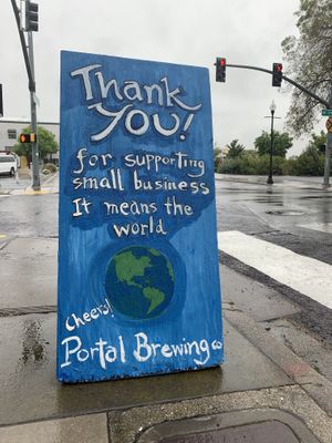 Outside  at Portal Brewing in Medford
