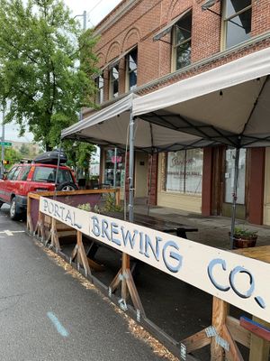 Outdoor seating   at Portal Brewing in Medford