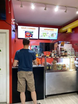 Prices can be seen on the TV   at Viet Chay vegetarian cuisine in Toronto