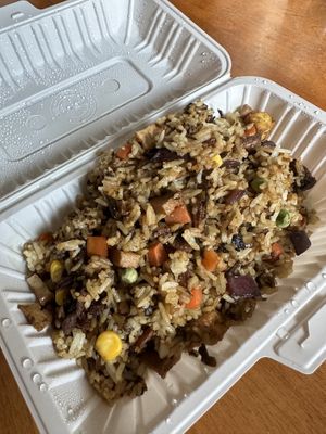 #42. Fried rice with olive leaves, assorted mock meats and tofu (to go)  at Viet Chay vegetarian cuisine in Toronto