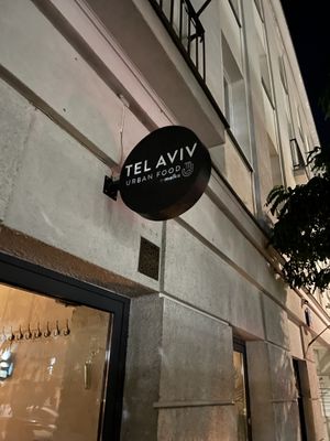 Sign  at Tel Aviv Urban Food in Warsaw