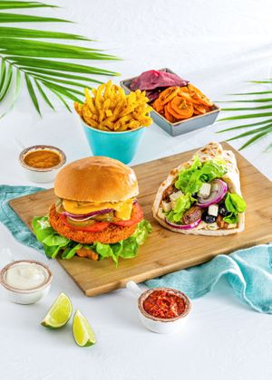 vegan burger or pita roll? at Tel Aviv Urban Food in Warsaw