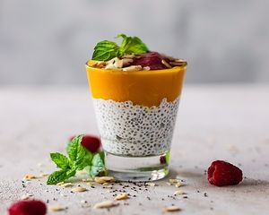 mango chia pudding at Tel Aviv Urban Food in Warsaw