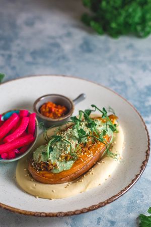 baked sweet potato at Tel Aviv Urban Food in Warsaw