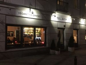 outside at night  at Tel Aviv Urban Food in Warsaw