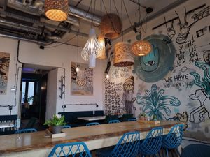 Very artsy interior at Tel Aviv Urban Food in Warsaw