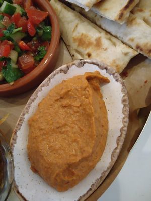 muhamarra, part of the breakfast plate at Tel Aviv Urban Food in Warsaw