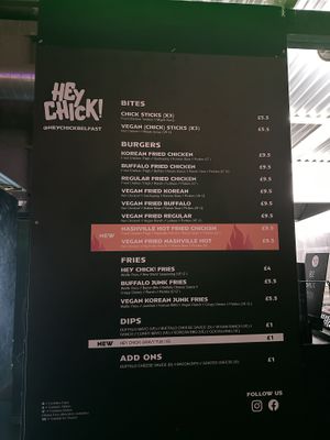 Hey Chick! menu  at Common Market in Belfast