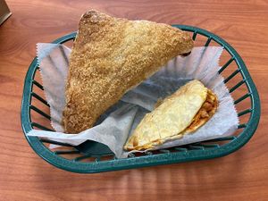 The vegan empanada and the huge apple pastelito  at Ruthy's Bakery in Davie