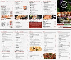 Karte at Kodo in Oranienburg