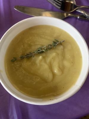 Potato leek soup at Burly's in Sacramento