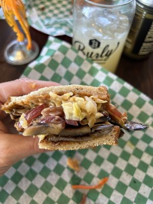 Inside of mushreuben   at Burly's in Sacramento