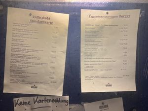 Karte im Aushang  at Dada in Regensburg