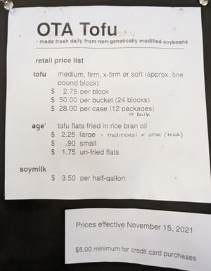  at Ota Tofu in Portland