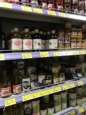 More condiments and canned vegetables at Conad Aega Merxhani in Shkoder