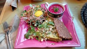 The quiche at Cafe Singing Goat in Sherbrooke