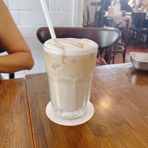 Oat chai latte at Riders Café in Central Singapore