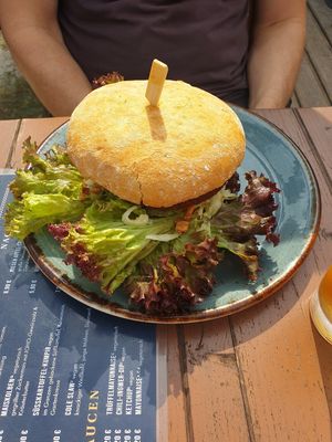 Falafel burger at JOHO Broiler in Prerow