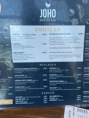 speisekarte   at JOHO Broiler in Prerow