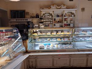 Desk at Ofvandahls Hovkonditori in Uppsala