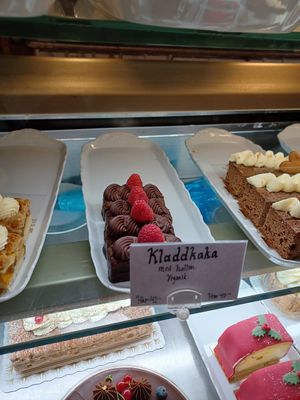 Vegan chocolate cake at Ofvandahls Hovkonditori in Uppsala