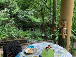 We ate our meals surrounded by all this beauty! at Waterfall Villas in Dominical