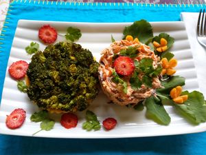 Vegan broccoli quiche and carrot salad with their homemade vegan almond mayo at Waterfall Villas in Dominical