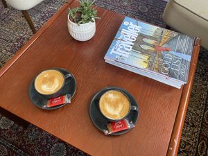 Vegan pumpkin spice latte   at Root25 in East London