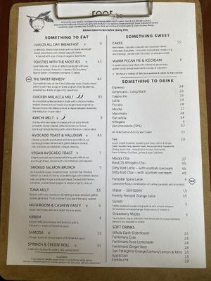 Clearly labeled veg options   at Root25 in East London