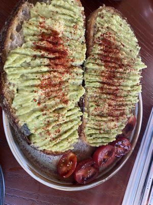 Vegan avocado toast   at Root25 in East London