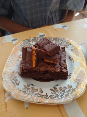 Ultimate brownie at E & R Tearoom in Lutterworth