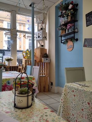 Inside at E & R Tearoom in Lutterworth