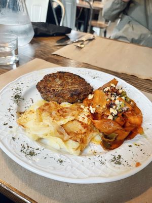 Hamburguesa de setas  at Biltegia in Navarra