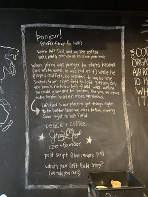 Introduction from the owner at Left Field Coffee Bar in Middleville