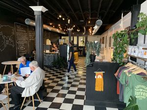 View from the front entrance at Left Field Coffee Bar in Middleville